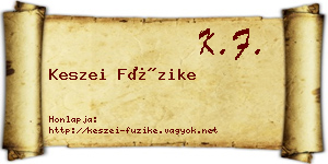 Keszei Füzike névjegykártya